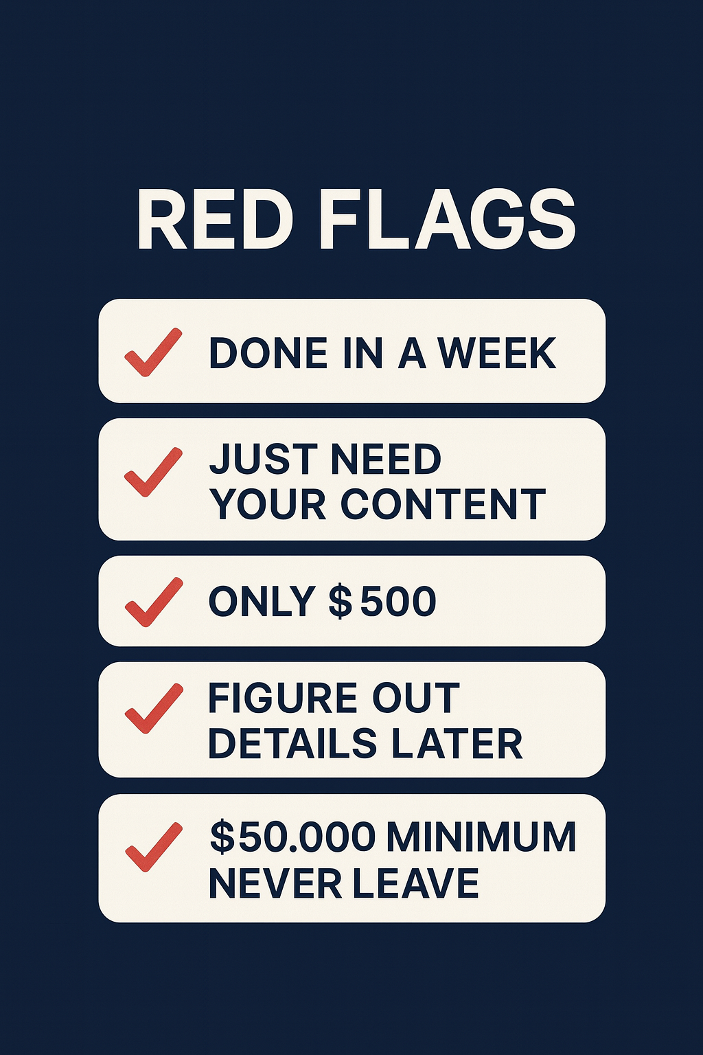 Red flags to watch for when shopping for a website designer or agency