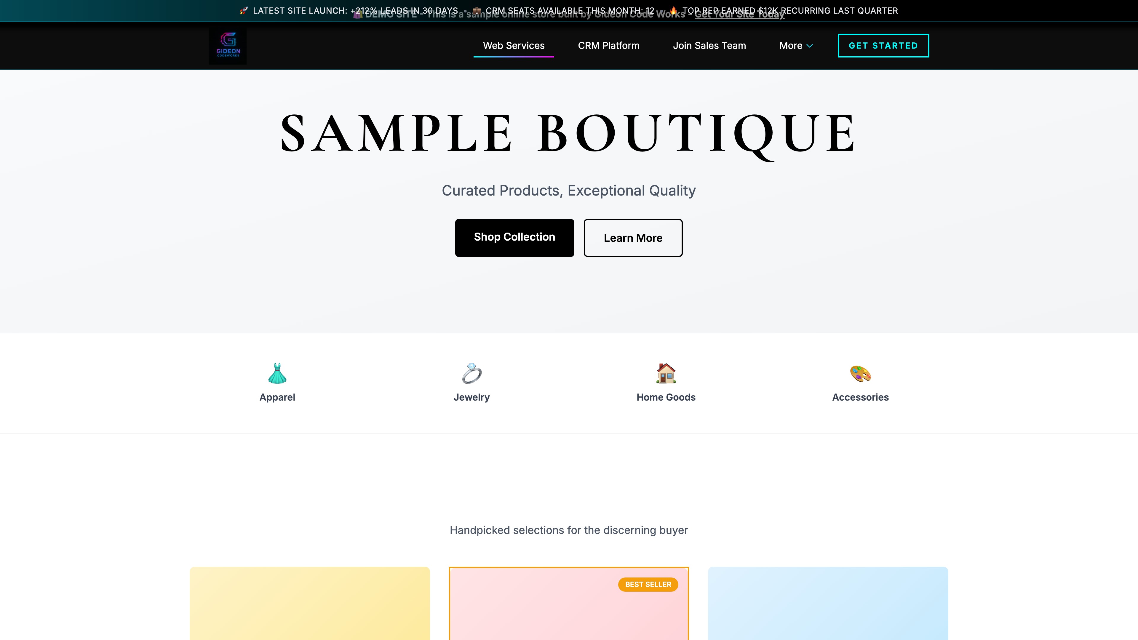 E-commerce shop website demo
