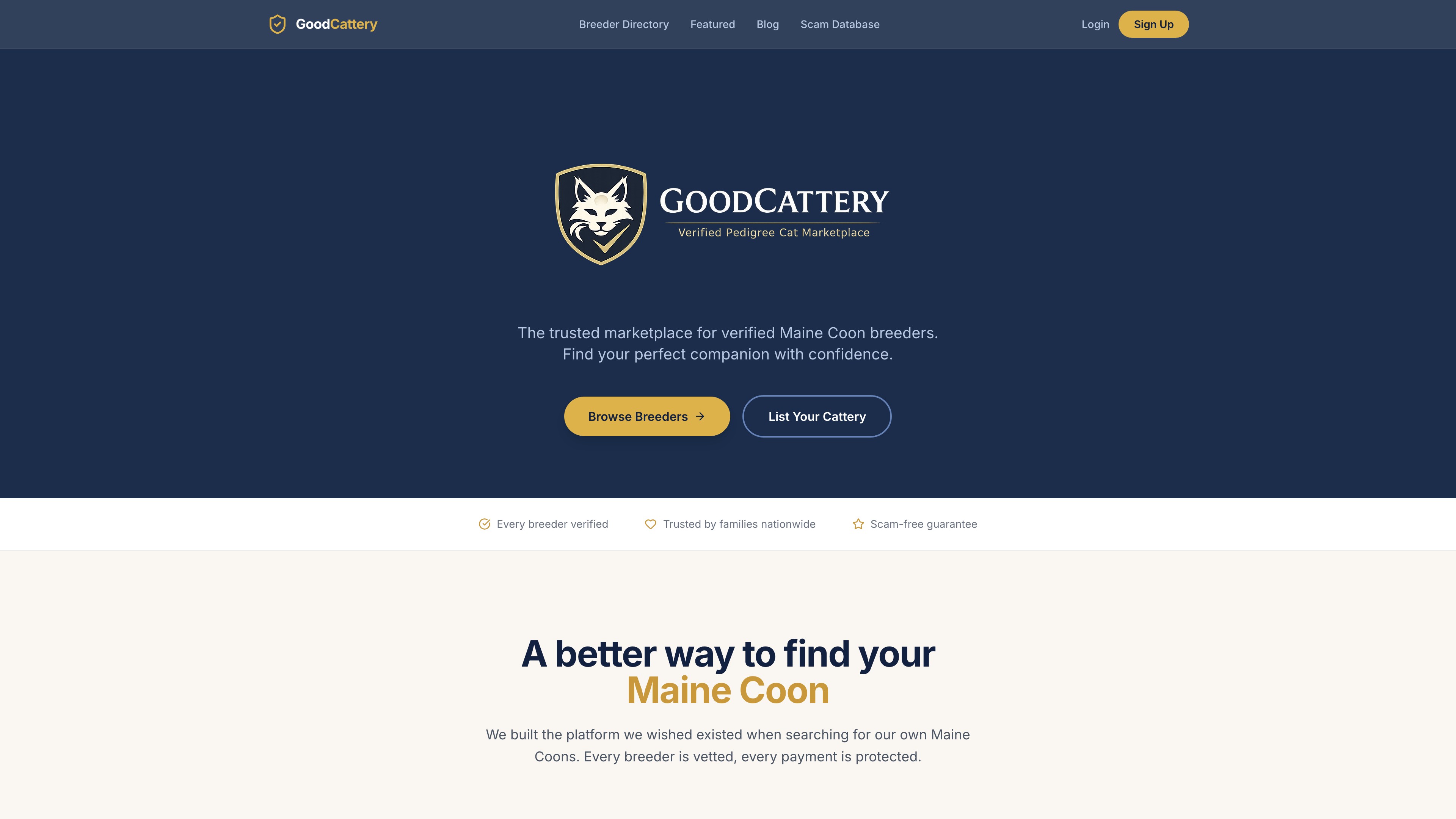 Good Cattery Maine Coon breeder marketplace