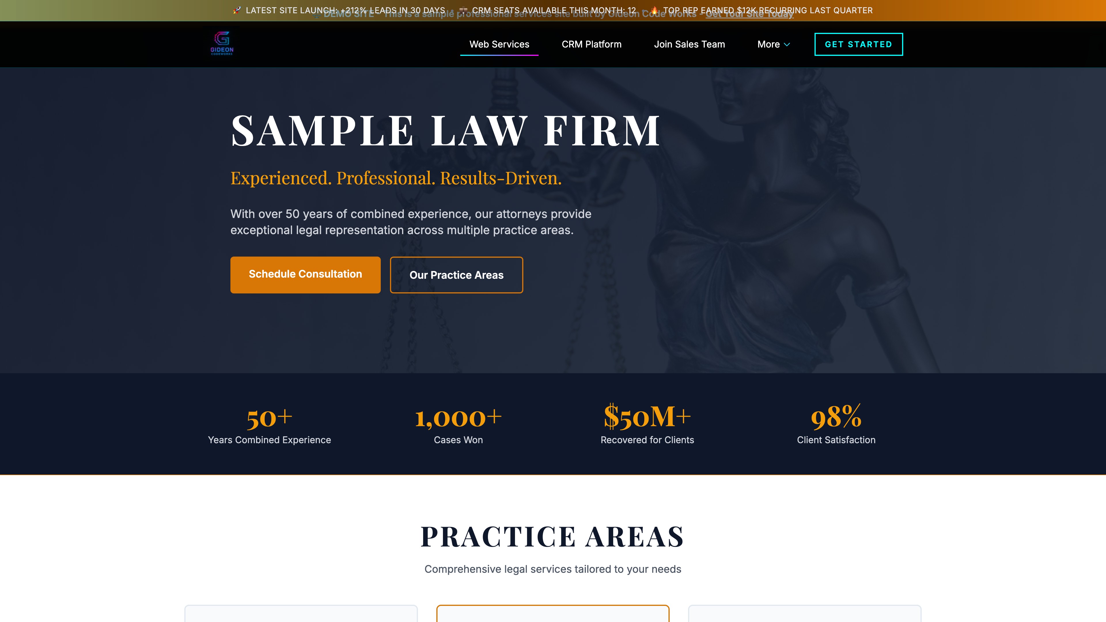 Professional services website demo