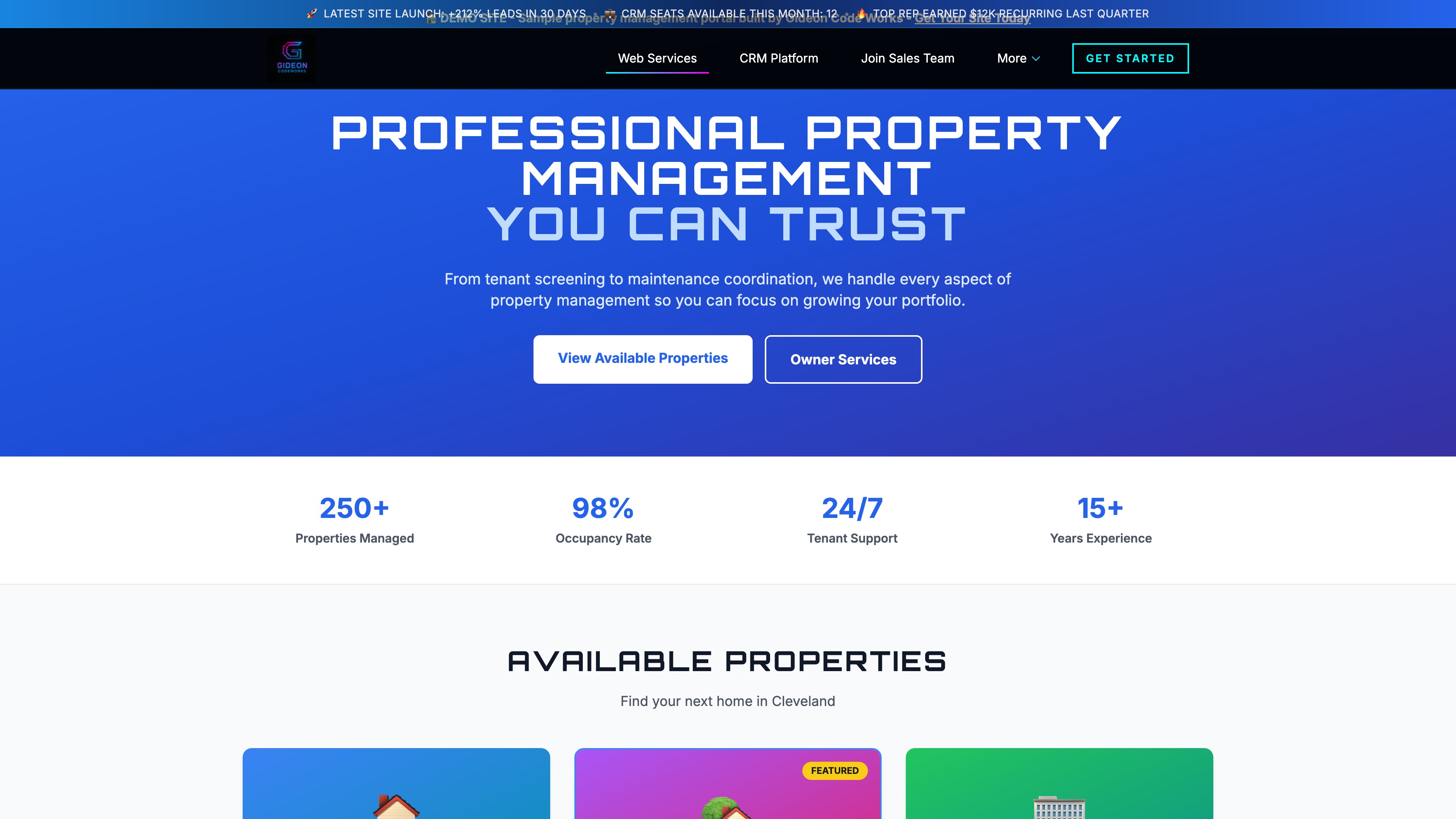 Property management website demo