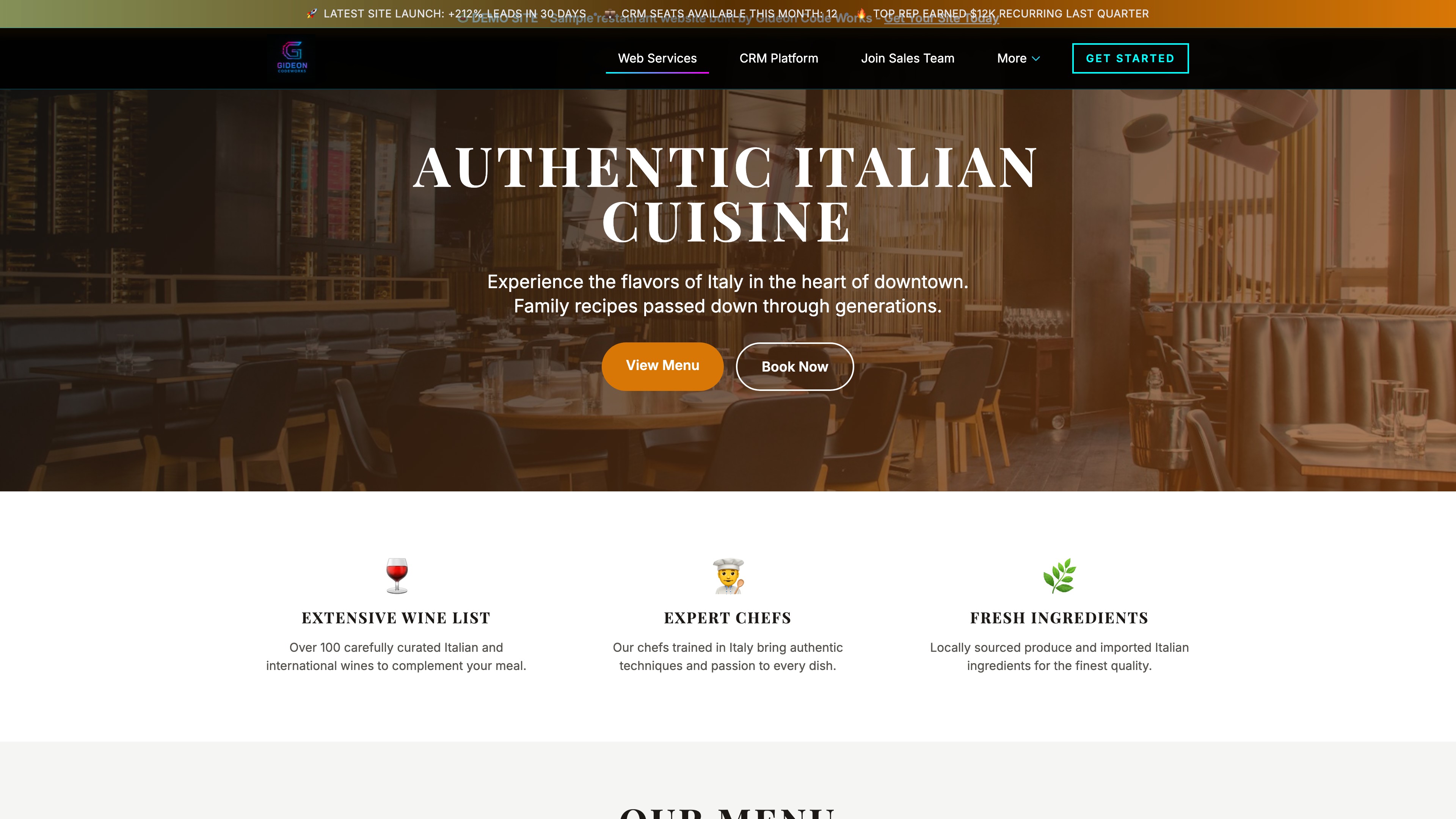 Restaurant website demo